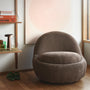 Babette Fabric Swivel Armchair - Aulla Cacao Textured Weave