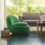Babette Fabric Swivel Armchair - Moss Grass Green Fabric