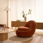 Babette Fabric Swivel Armchair - Moss Rust Fabric