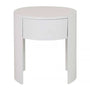 Oberon Crescent Bedside Table - White Grain Ash