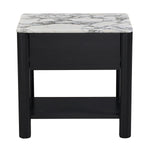 Arabescato Carrara Marble / Black Oak