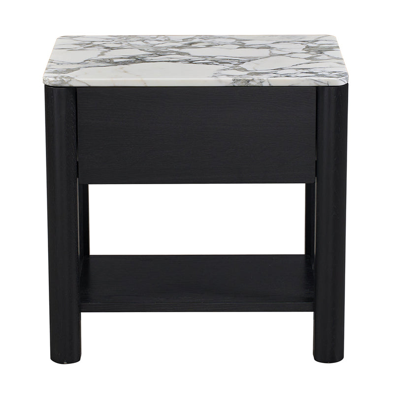 Arabescato Carrara Marble / Black Oak
