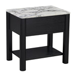 Arabescato Carrara Marble / Black Oak