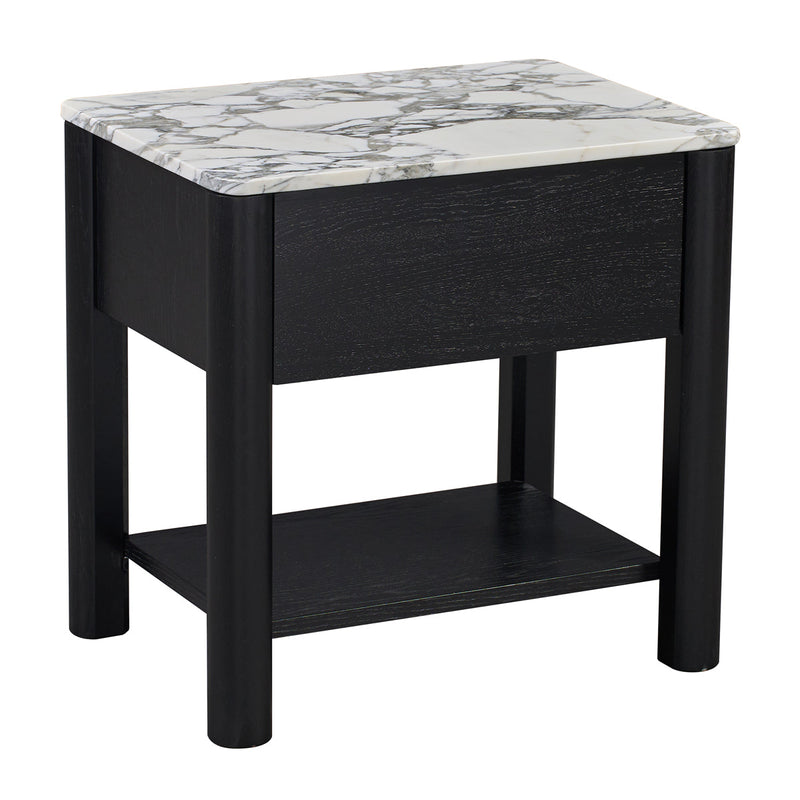 Arabescato Carrara Marble / Black Oak