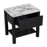 Arabescato Carrara Marble / Black Oak