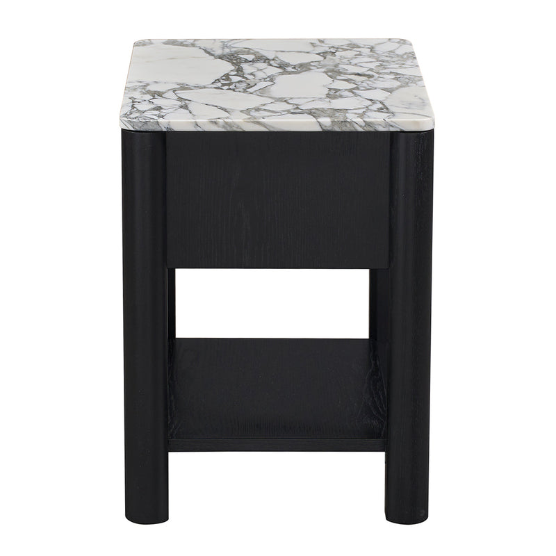 Arabescato Carrara Marble / Black Oak