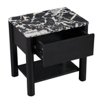 Black Calacatta Viola Marble / Black Oak