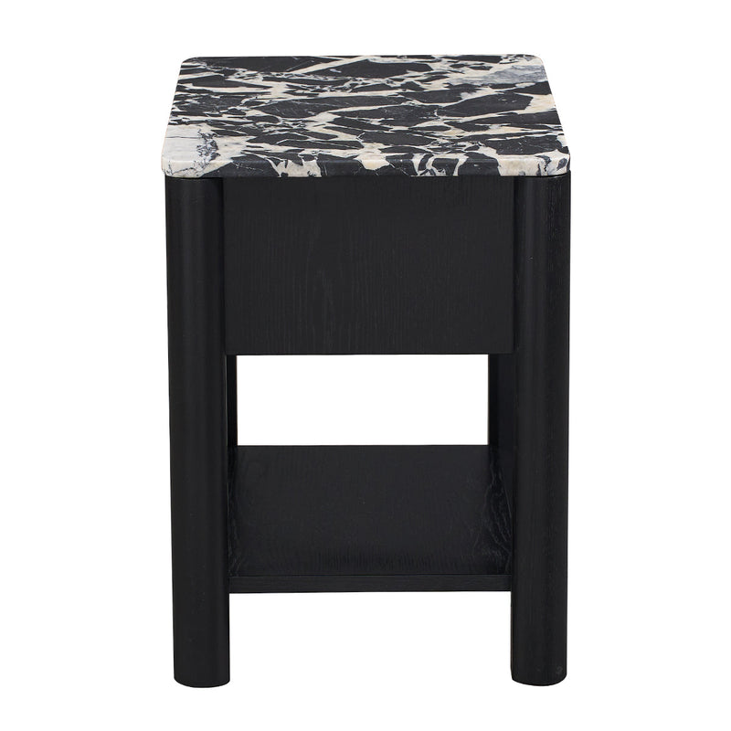 Black Calacatta Viola Marble / Black Oak