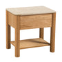 Camille Natural Stone Bedside Table - Travertine / Oak