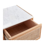 Delta Marble Rattan Bedside Table