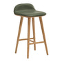 Capa Leather Bar Stool - Olive Green / Oak
