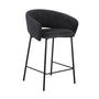 Asher Velvet Bar Stool (65cm) - Onyx / Black
