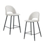 Asta Fabric Bar Stool (Set of 2) - Cream Weave