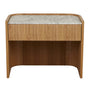 Elsie Bedside - Matt White Marble / Natural Ash / Large