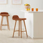 Capa Leather Bar Stool - Tan / Oak