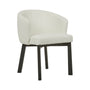 Tate Boucle Dining Chair - Snow / Black