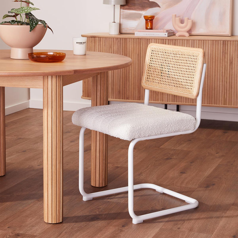 Blake Rattan Boucle Dining Chair