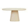 Valencia Curve Dining Table - Faux White Travertine / Beige