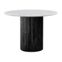 Cosmos Marble Dining Table - Black Oak / Carrara Marble / 105cm