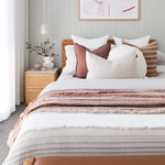 Delta Marble Rattan Bedside Table