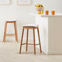 Lando Fabric Backless Bar Stool - Cream Weave / Oak