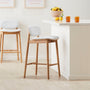 Lando Fabric Bar Stool - Light Grey / Oak