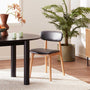 Alaska Leather Dining Chair - Black / Oak