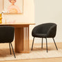 Avalon Boucle Dining Arm Chair - Charcoal / Black
