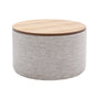 Zoe Timber Top Storage Ottoman (Large) - Grey
