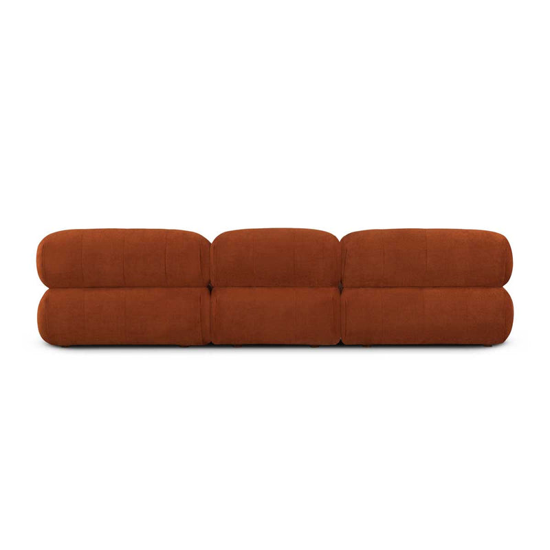 Bowie Textured Velvet 3 Seat Sofa (Terracotta)
