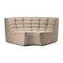 N701 Round Corner Seater Sofa - Beige