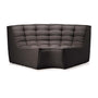 N701 Round Corner Seater Sofa - Dark Grey