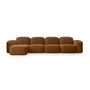 Muse 4 Seat LAF Modular Chaise Sofa - Malibu Cognac