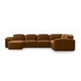 Muse 5 Piece LAF Modular Chaise Sofa - Malibu Cognac