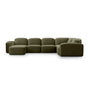 Muse 5 Piece LAF Modular Chaise Sofa - Malibu Matcha