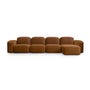 Muse 4 Seat RAF Modular Chaise Sofa - Malibu Cognac
