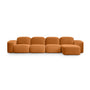 Muse 4 Seat RAF Modular Chaise Sofa - Malibu Caramel