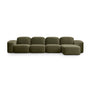 Muse 4 Seat RAF Modular Chaise Sofa - Malibu Matcha