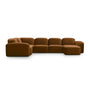 Muse 5 Piece RAF Modular Chaise Sofa - Malibu Cognac