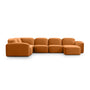 Muse 5 Piece RAF Modular Chaise Sofa - Malibu Caramel