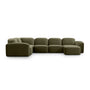 Muse 5 Piece RAF Modular Chaise Sofa - Malibu Matcha