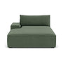 Daphne Fabric 1 Seater Left Chaise  Modular Sofa - Dark Green