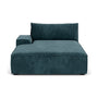 Daphne Fabric 1 Seater Left Chaise  Modular Sofa - Dust Blue