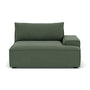 Daphne Fabric 1 Seater Right Arm Modular Sofa - Dark Green