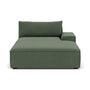 Daphne Fabric 1 Seater Right Chaise  Modular Sofa - Dark Green