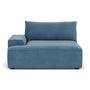 Daphne Velvet 1 Seater Left Arm Modular Sofa - Velour Lux Shadow Blue