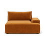 Daphne Velvet 1 Seater Right Arm Modular Sofa - Matt Amber