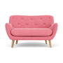 Herman 2 Seater Sofa - Firenze Bubblegum Fabric / Oak