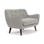Herman 2 Seater Sofa - Elliot Light Grey Fabric / Walnut Natural