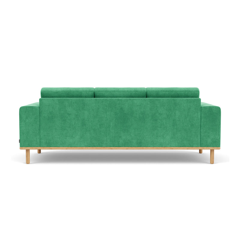 Moss Grass Green Fabric / Oak